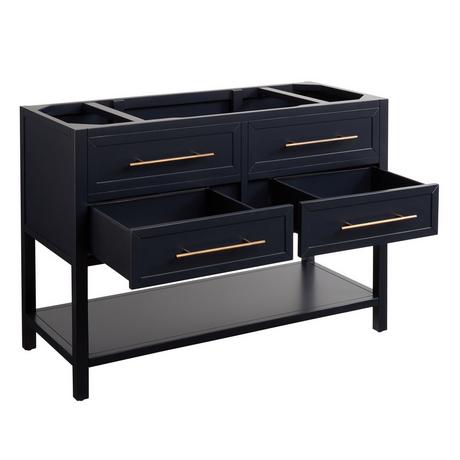 48" Robertson Mahogany Console Vanity for Rectangular Undermount Sink - Midnight Navy Blue
