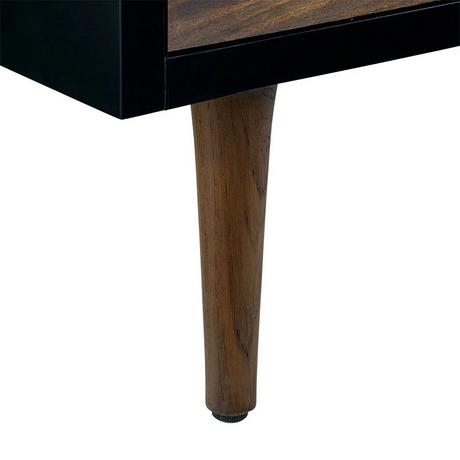 24" Bivins Teak Bathroom Vanity for Rectangular Undermount Sink - Java/Black
