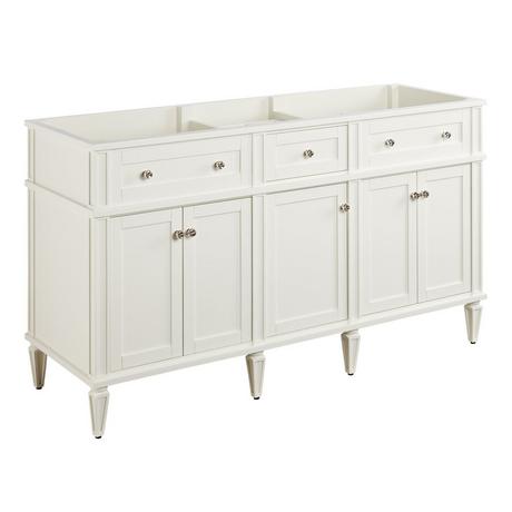 60" Elmdale Double Vanity for Rectangular Undermount Sinks - White
