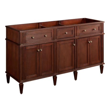 60" Elmdale Double Vanity for Rectangular Undermount Sinks - Antique Brown