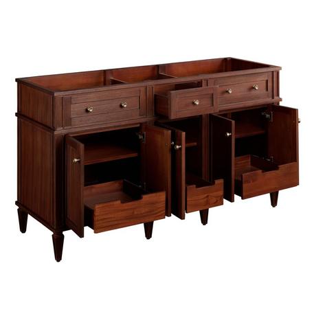 60" Elmdale Double Vanity for Rectangular Undermount Sinks - Antique Brown
