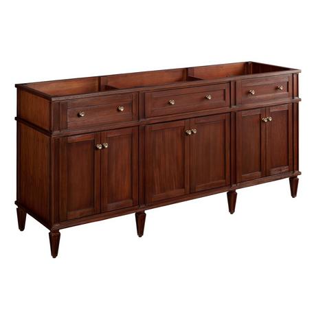 72" Elmdale Double Vanity for Rectangular Undermount Sinks - Antique Brown