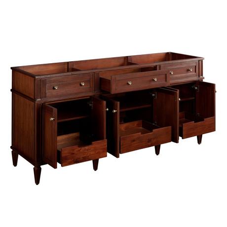 72" Elmdale Double Vanity for Rectangular Undermount Sinks - Antique Brown