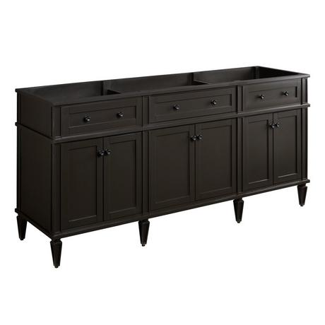 72" Elmdale Double Vanity for Rectangular Undermount Sinks - Charcoal Black