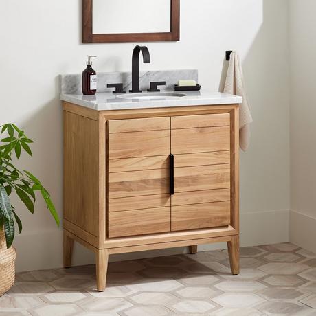 30" Aliso Teak Vanity for Undermount Sink - Natural Teak