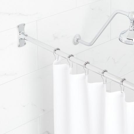 Straight Solid Brass Shower Curtain Rod
