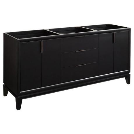 72" Talyn Mahogany Double Vanity for Rectangular Undermount Sinks - Black