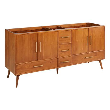 72" Novak Double Teak Vanity with Undermount Sinks - Teak