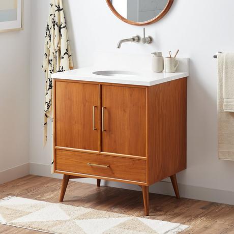 30" Novak Teak Vanity with Undermount Sink - Teak