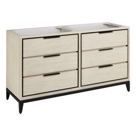 60" Hytes Mahogany Vanity - Sky Gray - Vanity Cabinet Only