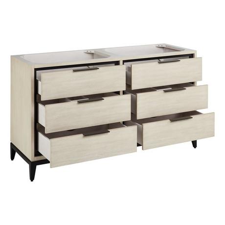 60" Hytes Mahogany Vanity - Sky Gray - Vanity Cabinet Only