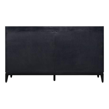 60" Hytes Mahogany Double Vanity With Rectangular Undermount Sinks - Midnight Navy Blue