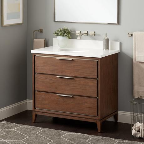 36" Hytes Mahogany Vanity With Undermount Sink - Carob Brown