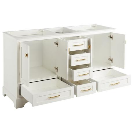 60" Quen Double Vanity With Rectangular Undermount Sinks - Soft White
