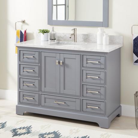 48" Quen Vanity With Rectangular Undermount Sink - Gray