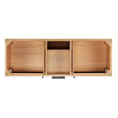 60" Ayanna Double Vanity - Natural Mindi - Vanity Cabinet Only