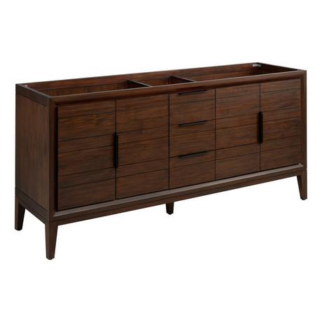 72" Aliso Teak Double Vanity with Rectangular Undermount Sink - Java