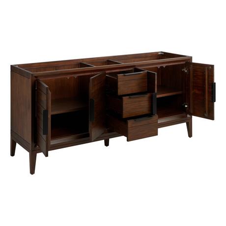 72" Aliso Teak Double Vanity with Rectangular Undermount Sink - Java