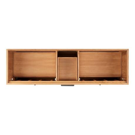 72" Aliso Teak Double Vanity with Rectangular Undermount Sink - Natural Teak
