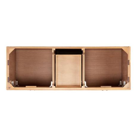 60" Quen Double Vanity With Rectangular Undermount Sinks - Driftwood Brown