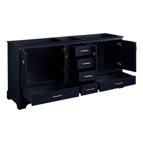 72" Quen Double Vanity With Rectangular Undermount Sinks - Midnight Navy Blue