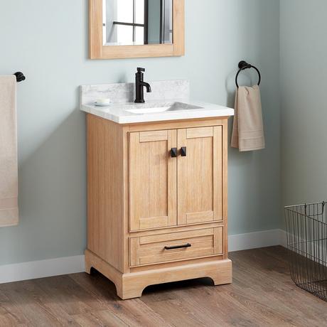 24" Quen Vanity With Rectangular Undermount Sink - Driftwood Brown
