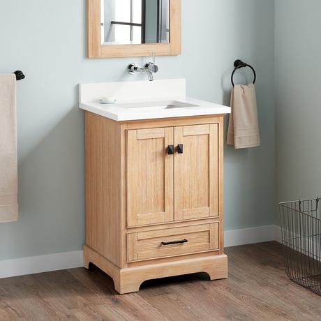 24" Quen Vanity With Rectangular Undermount Sink - Driftwood Brown