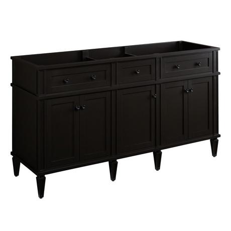 60" Elmdale Double Vanity with Rectangular Undermount Sinks - Charcoal Black