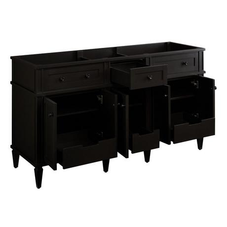 60" Elmdale Double Vanity with Rectangular Undermount Sinks - Charcoal Black