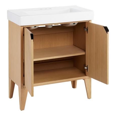 30" Fircrest Vanity with Integral Sink - Sandy Oak