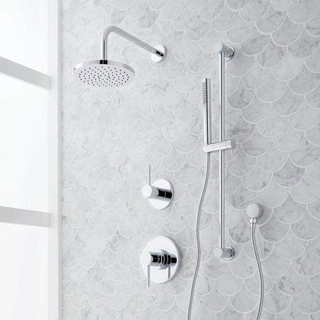 Lexia Pressure Balance Shower System with Slide Bar and Hand Shower