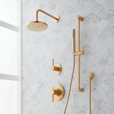 Lexia Pressure Balance Shower System with Slide Bar and Hand Shower