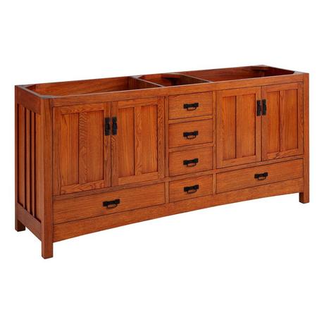72" Maybeck Double Vanity With Rectangular Undermount sinks - Tinted Oak