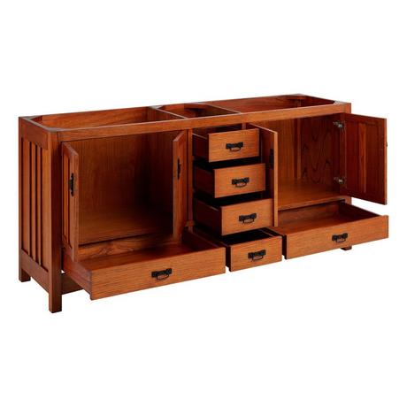 72" Maybeck Double Vanity With Rectangular Undermount sinks - Tinted Oak