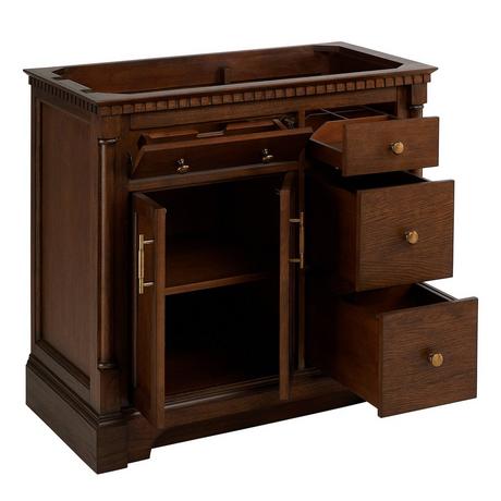 36" Claudia Vanity - Antique Coffee with Left Offset Rect Undermount Sink