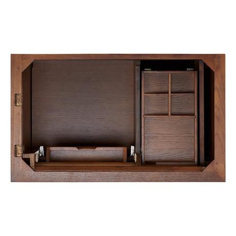 36" Claudia Vanity - Antique Coffee with Left Offset Rect Undermount Sink