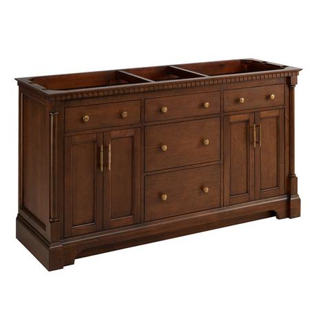 60" Claudia Double Vanity With Rectangular Undermount Sinks - Antique Coffee