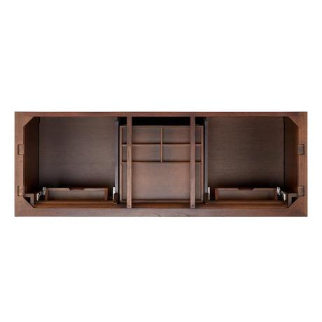 60" Claudia Double Vanity With Rectangular Undermount Sinks - Antique Coffee