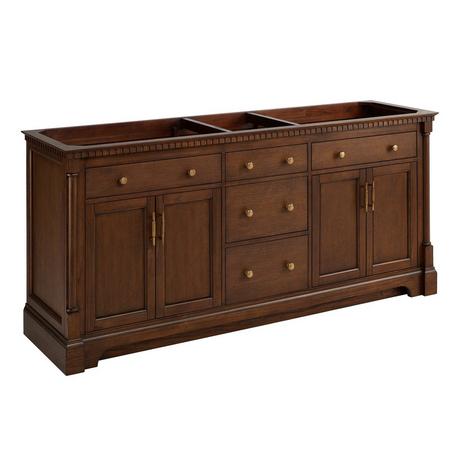 72" Claudia Double Vanity With Rectangular Undermount Sinks - Antique Coffee
