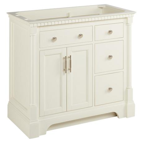 36" Claudia Vanity - White with Left Offset Rectangular Undermount Sink