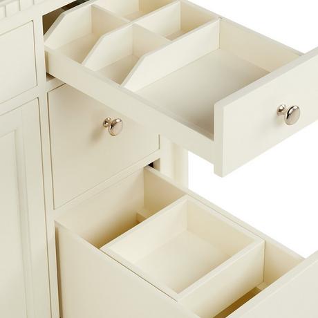 36" Claudia Vanity - White with Left Offset Rectangular Undermount Sink