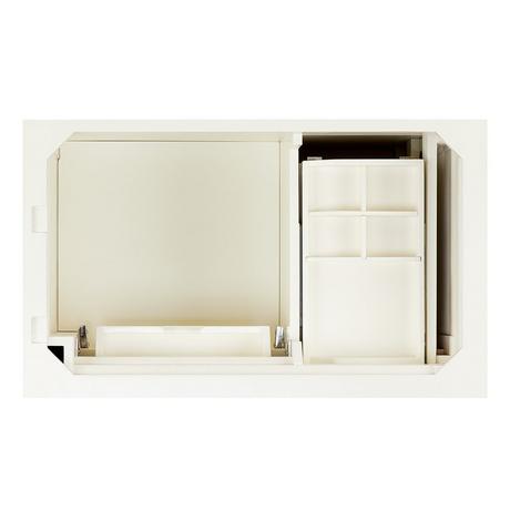 36" Claudia Vanity - White with Left Offset Rectangular Undermount Sink