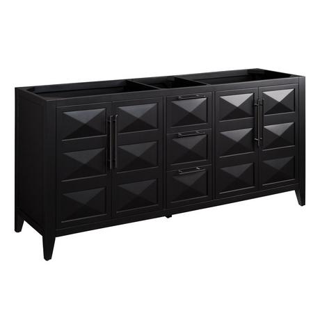 72" Holmesdale Vanity with Rectangular Undermount Sinks - Black