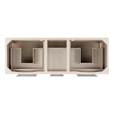 60" Robertson Console Vanity with Rectangular Undermount Sinks - Brushed White