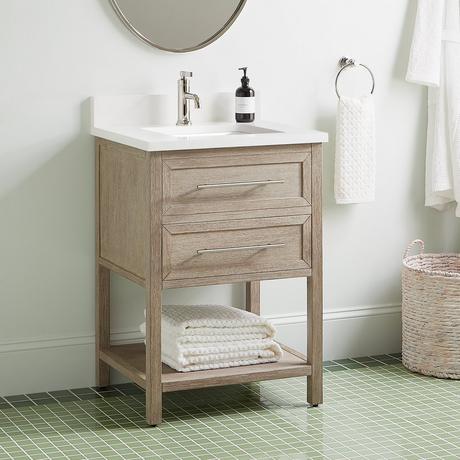 24" Robertson Console Vanity with Rectangular Undermount Sink - Brushed White