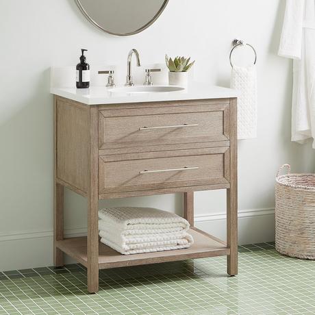 30" Robertson Console Vanity with Undermount Sink - Brushed White