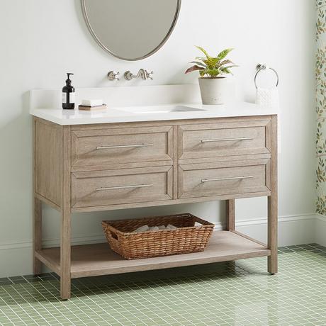 48" Robertson Console Vanity with Rectangular Undermount Sink - Brushed White