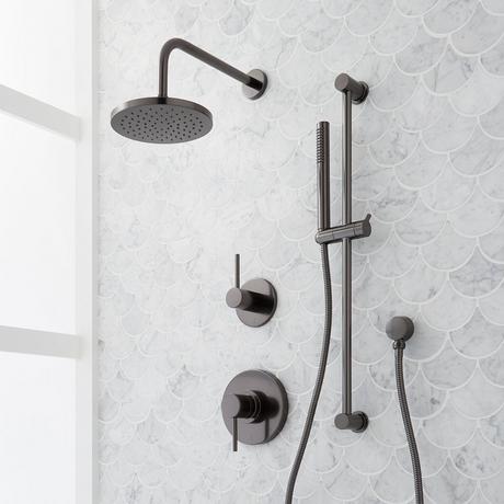 Lexia Pressure Balance Shower System with Slide Bar and Hand Shower