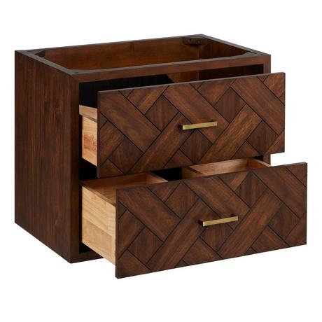 24" Patzi Wall-Mount Vanity with Rectangular Undermount Sink - Chocolate Bark Brown