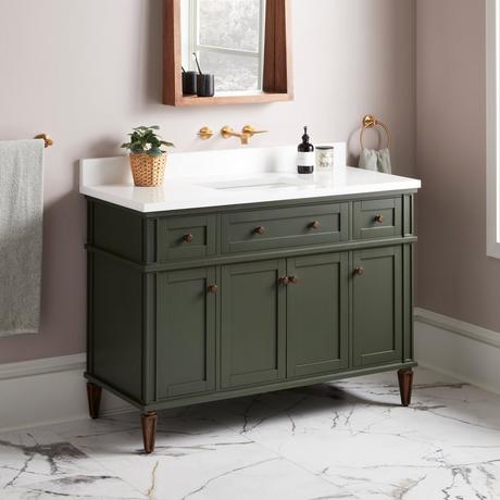 48" Elmdale Vanity with Rectangular Undermount Sink - Dark Olive Green